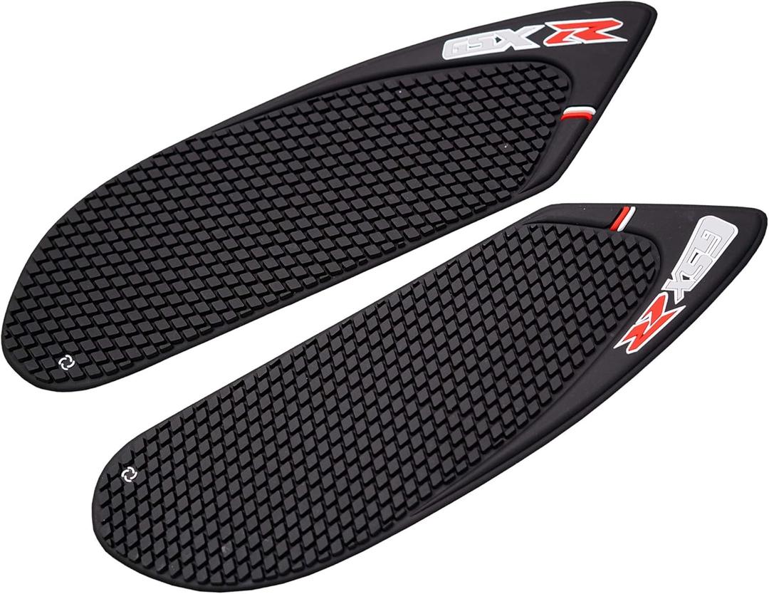 Motorcycle Tank Side Traction Pad, Anti Slip sticker ,Gas Tank Pad, Traction Side Fuel Knee Grip Decal for GSXR 600 750 ( 2006 2007) Black with Random Sticker