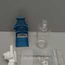 Kenond No Mess Bird Feeder Water Dispenser Set, Automatic Parrot Feeder Cage Accessories, Clear Parakeet Seed Container Food Drinker for Cage, Cockatiel Finch Lovebirds Budgies Canary (Blue)