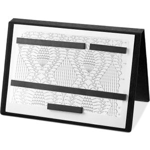 Flutesan 1 Pcs Black Knitting Pattern Holder, Fold up Cross Stitch Knitting Chart Keeper with 4 Pcs Replacement Magnets, Cross Stitch Accessories Supplies, Unfolded Size 13.2 x 9 Inch