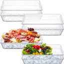 Baderke 4 Set 16" x 9" Chilled Serving Tray with Compartments,Clear