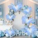 Geelin 6 Pcs Large Gradient Blue Butterfly Decorations Mariposas Grandes para Decoracion Big Butterfly Party Decor 20 Inch 12 Inch 3D Silk Butterflies for Baby Shower Birthday Party Wedding Decor