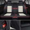 GXT Bench Seat Cover, Premium Faux Leather Bench Seat Covers for Trucks - Universal Fit for Most Sedans SUV Pick-up Truck, Durable for Long Lasting Protection(White and Black)