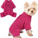 Dog Sweaters for Small Dogs Winter Dog Pajamas Sized Dogs Boy Girl Fleece Pet Clothes Puppy Outfit 4 Legs Jumpsuits for Chihuahua Yorkie Cat Apparel (Rose, X-Small)