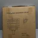 Folding Shower Seat and Bench Wall Mounted, Shower Chair Foldable, Shower Stool Collapsible for Inside Shower Bathroom Bathtub Small Space, 350lb Capacity, Plastic Wood (White)