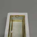 Feyarl Glass Display Box Case Gold Metal Frame Figure Display Stand Showcase Cabinet Clear Box for Collectibles Models Home Decor (4.72 x 3.15 x 3.15inch)
