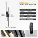 Benkut Modern LED Wall Sconce Black Remote Wall Light Fixtures for Bathroom, Dimmable Vanity Light Indoor LED Remote Wall Sconce for Living Dining Room Bedside Bedroom (3000-6500K 35.4inch)