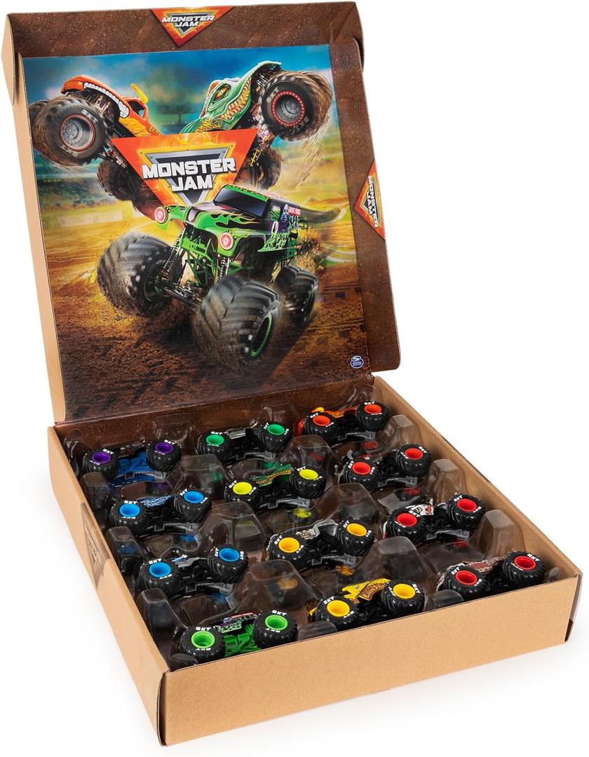 Monster Jam, Official 12-Pack of 1:64 Scale Die-Cast Monster Trucks for Boys and Girls, Kids Toys for Ages 4-6+,