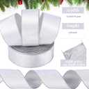 Yungyan Velvet Ribbons with Gold Edge Felt Ribbon Gift Bow Wrapping Ribbon for Handmade, Home Decor, Gift Wrapping, Wreath DIY Crafts, Christmas Tree (2.5 Inch X 35 Yards,White)