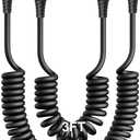 KIYODA Coiled USB C Cable for Car 3FT & 6FT, USB C to USB C Fast Charging Cable USB Type C Cord Compatible with iPhone 17/16/15/Plus/Pro/Pro Max/MacBook Pro 2020/iPad Pro 2020/Samsung Galaxy S23-Red