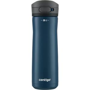 Contigo Jackson Chill 2.0, Vacuum-Insulated Stainless Steel Water Bottle with Secure Lid, Leak-Proof Travel Friendly, 20oz Capacity, Blueberry Color, Keeps Drinks Cold for 12 Hours
