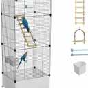 STILLCOVE Extra Large Bird Cage, Black Parakeet Cages with Rolling Stand & Wheels, Wide Birdcage for Parrots Cockatiels Conure Budgie Canary Finch Lovebird
