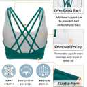 RUNNING GIRL Sports Bras for Women, Medium-High Impact Running Strappy Sports Bra with Removable Pads (Green, L)