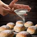 5 x 3.5 Inch Fine Mesh Strainer with Handle and Scoop  Stainless Steel Mini Sieve for Tea, Coffee, Flour, Juice, Matcha, Egg, Cocktail, Baking  Rustproof Kitchen Filter Tool