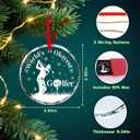 Worlds Okayest Golfer Glass Christmas Ornament, Funny Golf Gift for Men and Dad, Holiday Tree Hanging Decoration, Golf Lover Gifts 2025