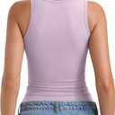 PINKMSTYLE Women Padded Tank Tops Scoop Neck Double Lined Sleeveless with Built in Bras Shirts Slim Basic Summer Clothing (Pink, M)