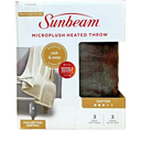Sunbeam Royal Luxe Walnut Heated Personal Throw Blanket, Cozy-Warm, Adjustable 3 Heat Settings, 50x60