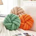 Uvvyui Knot Pillows, 14 Inch Decorative Throw Pillows Round Pillows Cushion, Soft Handmade Knotted Ball Pillow Plush Cushion Home Decor for Bed Couch Living Room (Sage Green, 14 Inch)