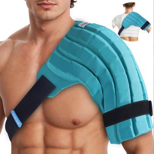 Shoulder Ice Pack Wrap for Injuries, 2 Hours Long Lasting Rotator Cuff Cold Therapy Flexible Shoulder Ice Pack for Pain Relief, Cold Pack for Tendinitis, Surgery, Swelling