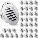 Zonon 36 Pcs Stainless Steel Soffit Vents 4 Inch Round Dryer Vent Cover with Mesh Screen for Home Outdoor Bathroom Wall Ceiling Outside Exterior Exhaust (Silver)