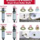 GELASKA 4392067 Dryer Repair Kit with WPW10314173 Dryer Drum Support Roller, W10837240 Dryer Idler Pulley and Bracket, 661570V Belt, WPW10359271, WPW10359272 Dryer Drum Support Roller Shaft