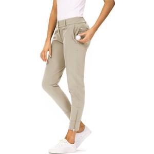 Hiverlay Womens pro Golf Pants Quick Dry Slim Lightweight Work Pants with Straight Ankle Also for Hiking or Casual Ladies L