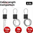 Cable Lock with 3 Keys | L 3.28ft(1m),D 1/6in(4mm) Adjustable Steel Cable Padlock | Aluminum Locks for Bikes, Gate, Lockers & Outdoor Gear | Weatherproof & Black