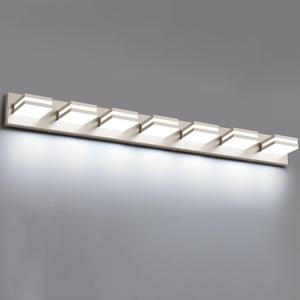 Bathroom Lights Fixtures Over Mirror, 360°Rotate Modern LED Vanity Lights for Bathroom, 56W Dimmable & High CRI Acrylic Wall Lighting, No Assembly Required (Brushed Nickel, 7-Light, 42 Inch)