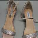 SheSole Women's Open Toe Strappy Low Block Heel Bling Rhinestone Sandals for Wedding Bride Dress Shoes (9, Champagne)