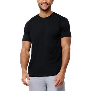 Mens T Shirt - Short Sleeve Soft Fitted Tees  Fresh Classic (Black,L)