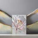 SYGALLERIER Abstract Silver Metal Wall Arts Hand Crafted 3D Floral Aluminum Artwork Modern Sculpture Contemporary Metallic Pictures Framed for Living Room Bedroom Bathroom Decor, 16"L x 12"W