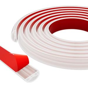 Shower Threshold Water Dam Shower Water Guard - 39 Inch Flexible Collapsible Waterproof Adjustable Bathroom Seal Strip, Self-Adhesive Shower Door Bottom Guard for Bathtub, Tile & Floor (Transparent)