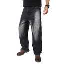 OIIIO Men's Wide Leg Baggy Casual Jean (28, 9104 Black Wash) (Black)