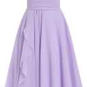 IBTOM CASTLE Flower Girls Dress Halter Pleated Chiffon Junior Bridesmaid Dress Wedding Flowy A-line Party Pageant Prom Dress