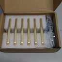 Goo-Ki Brushed Brass Zinc Alloy Cabinet Handles - 3''(76mm) Hole Center Affordable Luxury Cabinet Pull Hardware for Bedroom, Kitchen, 6 Pack