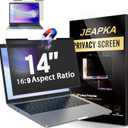 Magnetic Laptop Privacy Screen Filter 14 inch for 16:9 Widescreen Computer Monitor, Removable Anti Blue Light Privacy Shield, Anti-Glare Protector