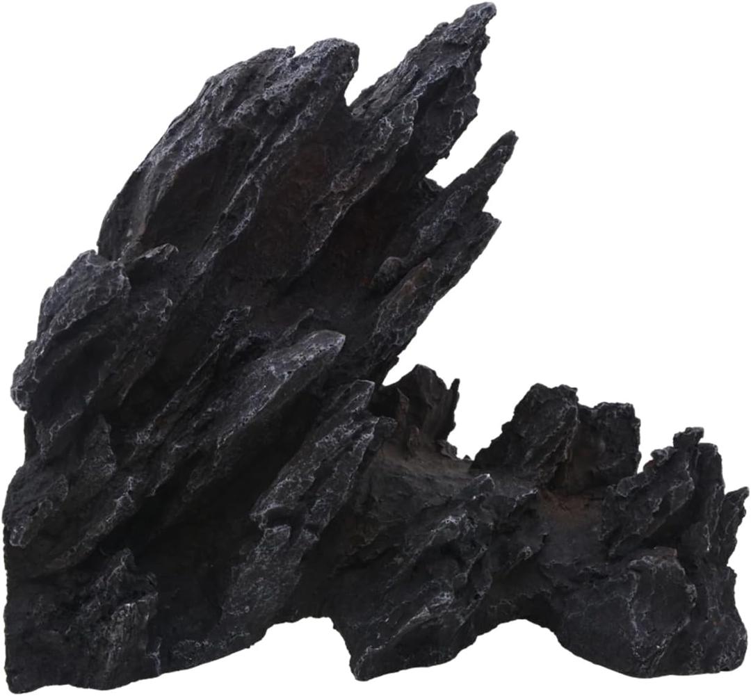 Saim Large Aquarium Decorations Artificial Resin Jagged Canyon Rock, Mountain Hill View Stone Ornament for Betta Cichlids Hideaway, Pleco, Goldfish