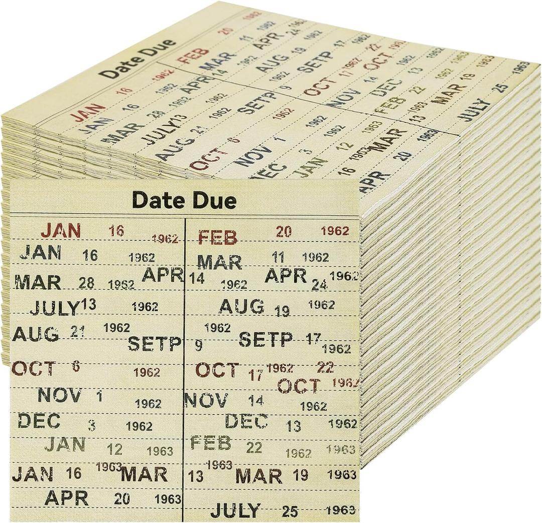 100 PCS Book Club Due Date Card Napkins Library Paper Napkins Vintage Party Decorations Books Lover, 13 x 13 inches