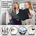 Dunwell 9x12 Art Portfolio Binder (3-Pack, Black), Includes Mounting Paper, Portfolio Binder for Artwork, 9 x 12 Art Folder, 24 Pockets Display 48 Pages, Acid-Free Poly Presentation Book