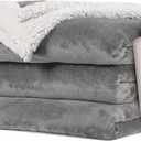 Electric Heated Blanket Flannel & Sherpa 72"x84" Full Size - 4 Heat Levels 10H Auto Shut Off Fast Heating Cozy and Comfortable Warm Gifts, Machine Washable - Light Gray