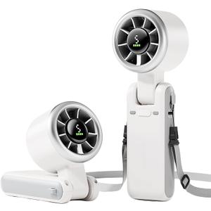 CPHUSA Portable Handheld Turbo Fan, 3 IN 1 Hand Fan with Air Turbo Tech Cooling, Up to 12 Working Hours, Quiet Personal for Outdoor, Travel, Camping & Working (white)