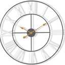 Sorbus Large Wall Clock for Living Room Decor - 24 inch Big Wall Clock Decorative - Battery Operated - Roman Numeral Analog Large Clock for Bedroom, Room, Home, Kitchen, Office, Wall Decor (White)