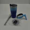 20 oz Tumbler with Handle and 2 Straw 2 Lid, Insulated Water Bottle Stainless Steel Vacuum Cup Reusable Travel Mug,Sky