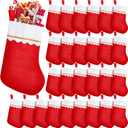 30 Pcs Red Felt Christmas Stockings,Xmas Fireplace Hanging Stockings,Candy Gift Bag Christmas Tree Hanging Decoration,Party Favors Stockings for Family,Holiday,Season Decor