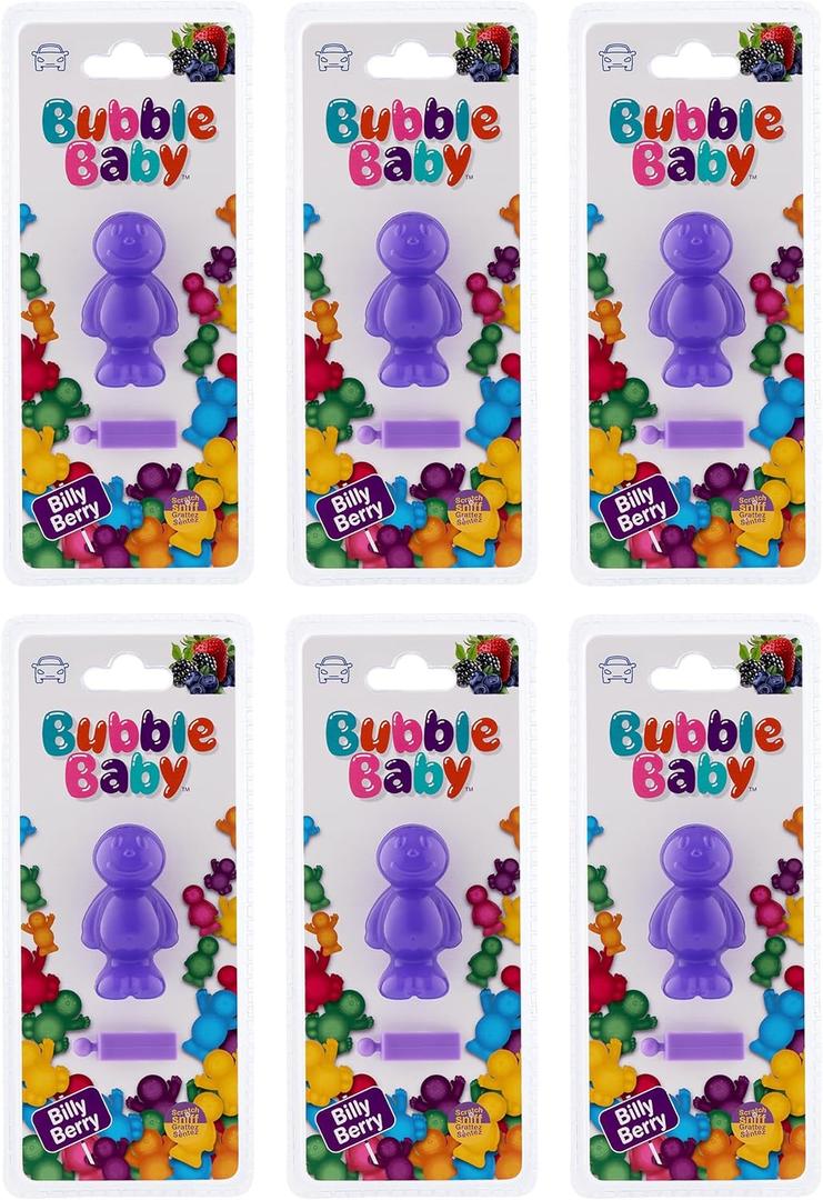 BUBBLEBABY 3D/Vent Clip Car Vent Air Freshener and Odour Eliminator - Berry Fragrance Pack of 6