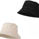 2Pc Double-Sided Fishing Hat with Protection for Women, Large Head Circumference Design to Make Face Appear Smaller, UV-Blocking Hat Multicolor