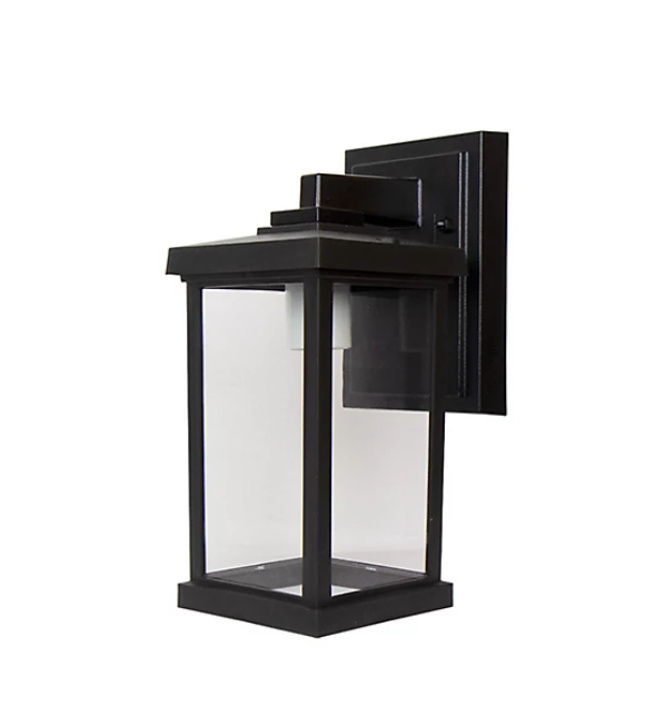 SOLUS Artisan Square Wall-Mount Outdoor Light Fixture, 11.6 in. x 5 in., Black