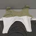 4 Pieces Women Basic Crop Tank Top Short Sleeveless Sports Crop Top (XX-Large, Dim Gray, Black, Dark Olive Green, White)