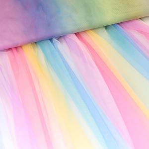 HAVII 63"  4yards Rainbow Gradient Sheer Tulle Fabric for Tutu Skirt Sewing DIY Crafts Birthday Party Table Decor