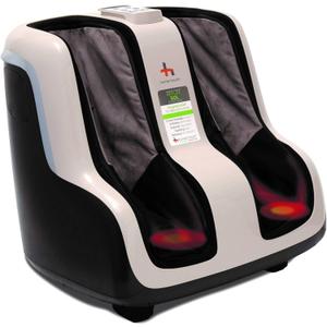 Human Touch Reflex SOL Foot & Calf Massager w/ Heat - Plantar Fasciitis Relief + Circulation + Shiatsu Deep Kneading + Vibrating for Stress + Compression - Adjustable for Women and Men up to Size 12