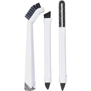 Small Cleaning Brush Set 3pcsCrevice Brushes for CleaningScrub Brushes Set with Silicone Tipped Scrub BrushStiff Handle Miniature Cleaning Brush for Kitchen Uensils, Tight Spaces, Tub, Shower
